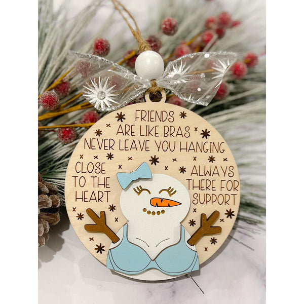 Snowman Friend Christmas Ornament SVG, Snowman Bra Christmas Ornament –  AllStarsDesign