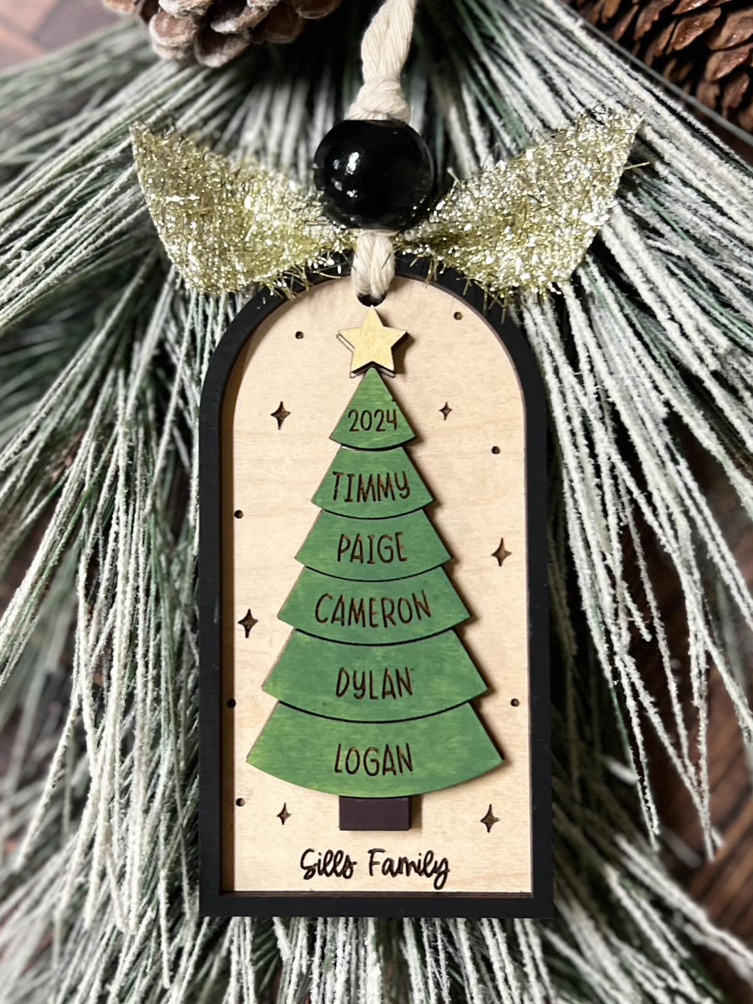 Personalized Boho Family Tree Ornament