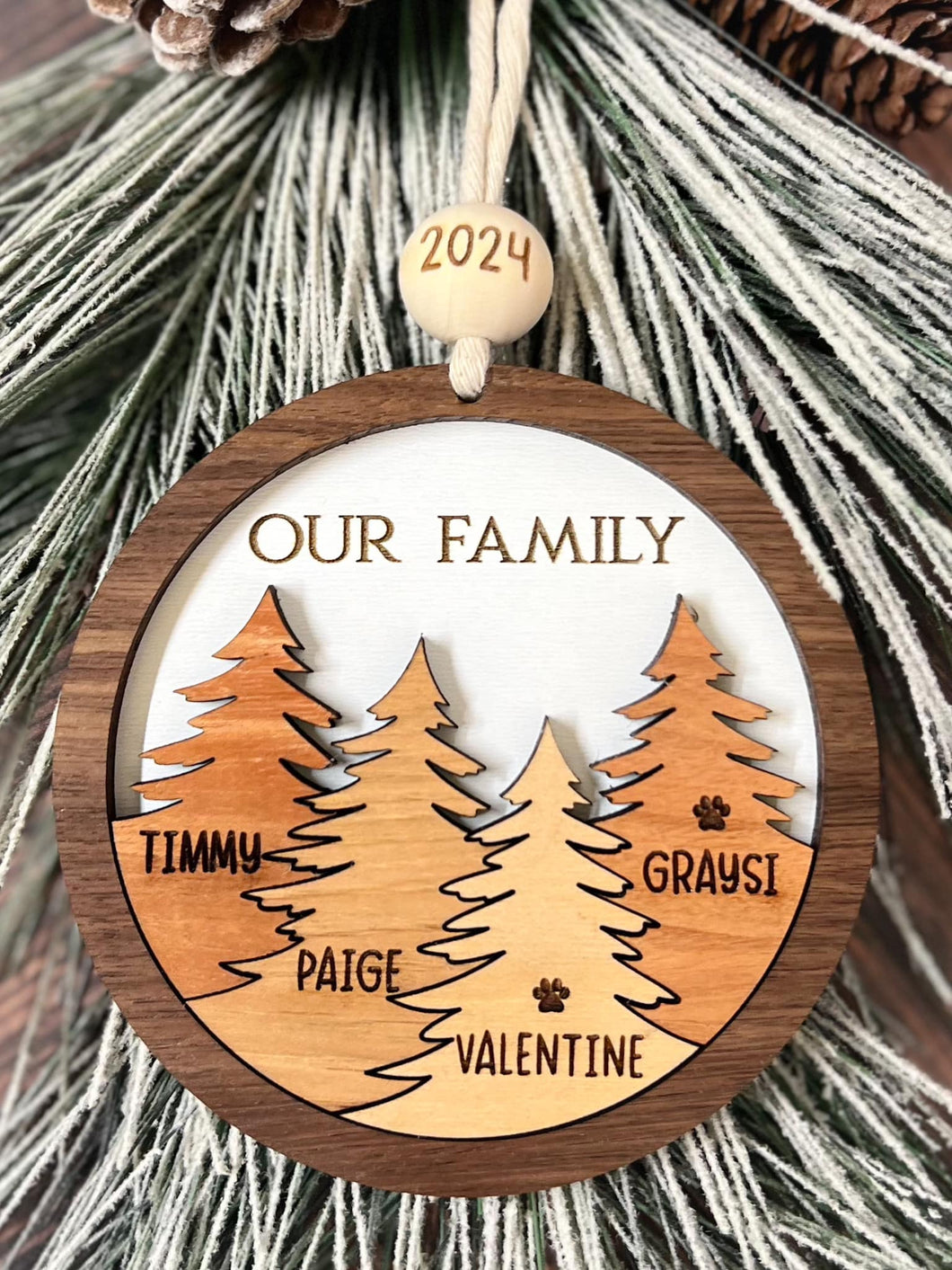 Personalized Family Forest Ornament