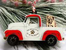 Load image into Gallery viewer, Christmas Truck with Dog Ornament