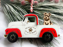 Load image into Gallery viewer, Christmas Truck with Dog Ornament