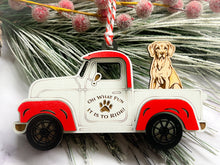 Load image into Gallery viewer, Christmas Truck with Dog Ornament