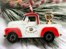 Load image into Gallery viewer, Christmas Truck with Dog Ornament