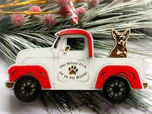 Load image into Gallery viewer, Christmas Truck with Dog Ornament