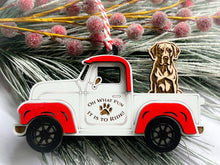 Load image into Gallery viewer, Christmas Truck with Dog Ornament