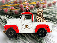 Load image into Gallery viewer, Christmas Truck with Dog Ornament