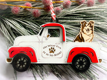 Load image into Gallery viewer, Christmas Truck with Dog Ornament