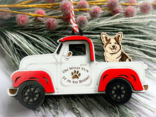 Load image into Gallery viewer, Christmas Truck with Dog Ornament