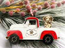 Load image into Gallery viewer, Christmas Truck with Dog Ornament