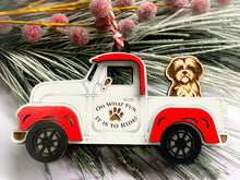 Load image into Gallery viewer, Christmas Truck with Dog Ornament