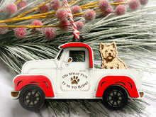 Load image into Gallery viewer, Christmas Truck with Dog Ornament