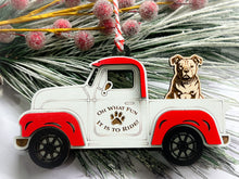 Load image into Gallery viewer, Christmas Truck with Dog Ornament