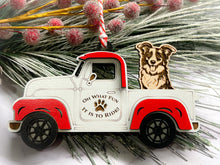 Load image into Gallery viewer, Christmas Truck with Dog Ornament