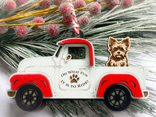 Load image into Gallery viewer, Christmas Truck with Dog Ornament