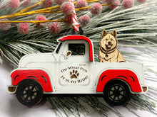 Load image into Gallery viewer, Christmas Truck with Dog Ornament