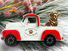 Load image into Gallery viewer, Christmas Truck with Dog Ornament