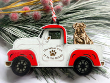 Load image into Gallery viewer, Christmas Truck with Dog Ornament