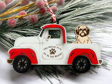 Load image into Gallery viewer, Christmas Truck with Dog Ornament