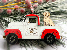 Load image into Gallery viewer, Christmas Truck with Dog Ornament