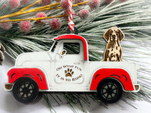 Load image into Gallery viewer, Christmas Truck with Dog Ornament