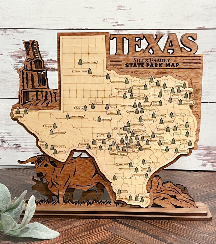 Personalized Texas State Park Map