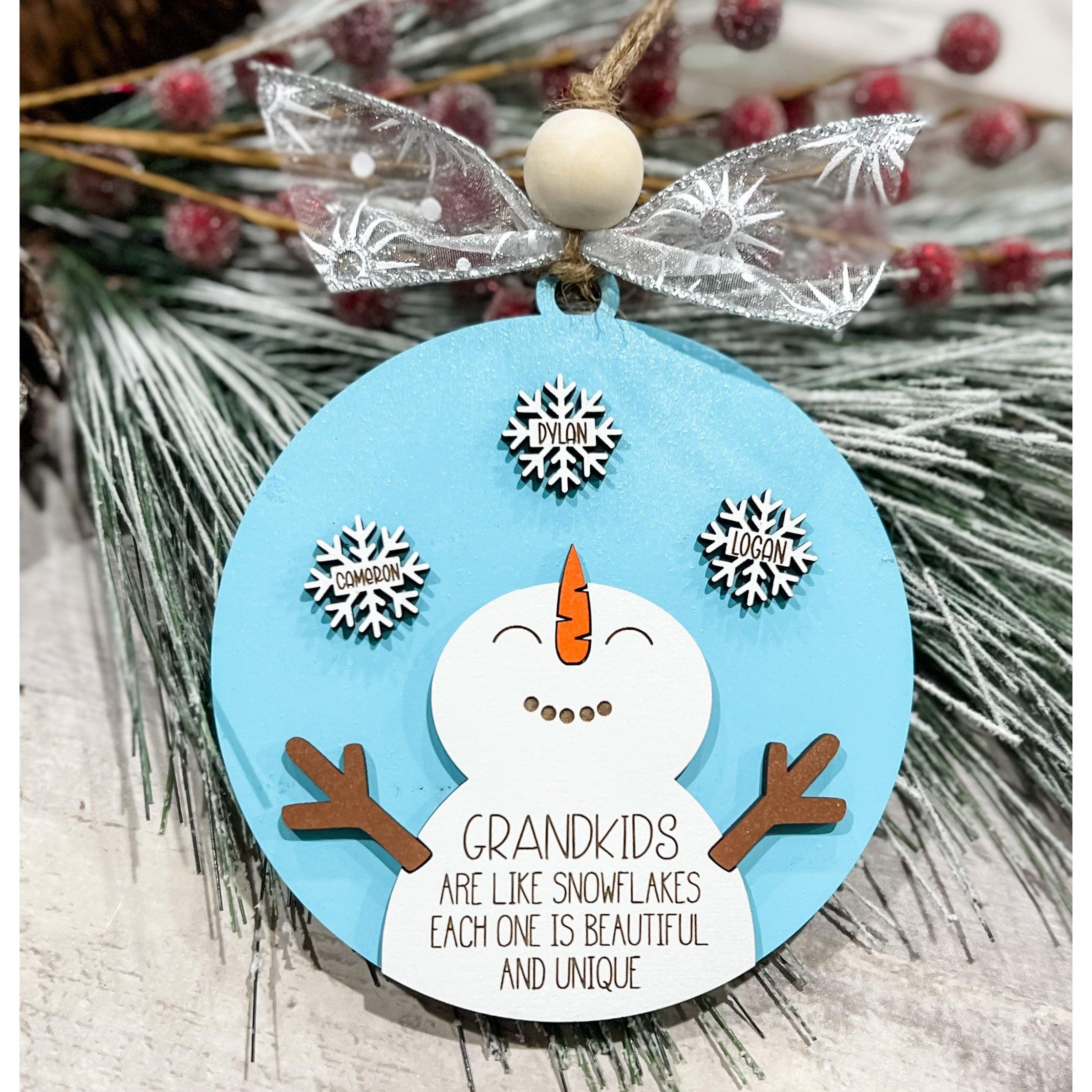 Grandkids are Like Snowflakes Each One Unique Christmas Ornament